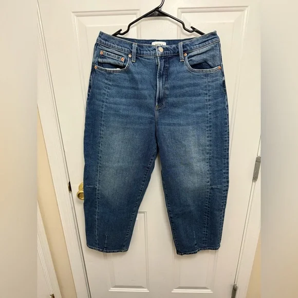 Pistola Eli Ankle High Rise Barrel Leg Jeans Medium Wash Size 31 Cropped - Picture 2 of 8